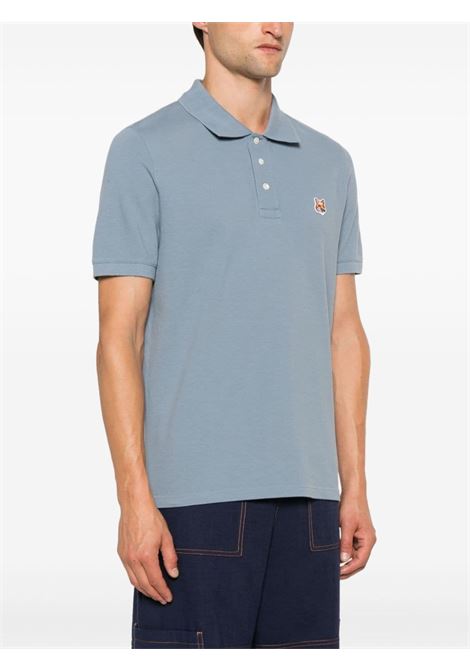 Polo con applicazione Fox Head in blu Maison kitsuné - uomo MAISON KITSUNÉ | LM00208KJ7002P154